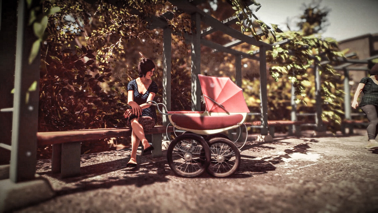 I selected green-red vintage color palette  to reinforce the nostalgic impression.