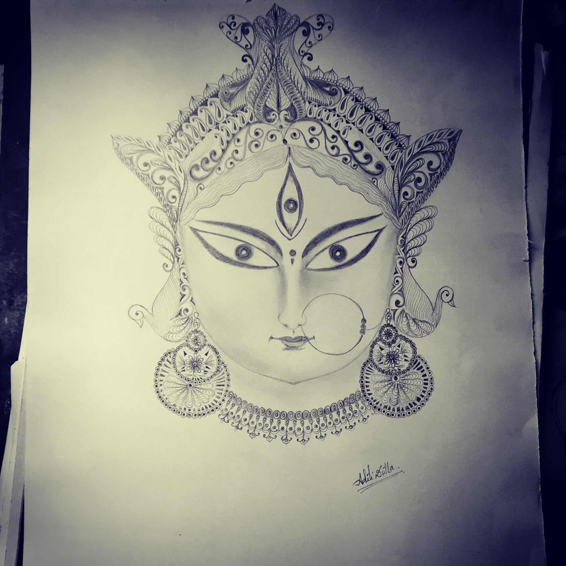 Maa Durga hidden within every woman Painting by Young Artist Swastika Maiti