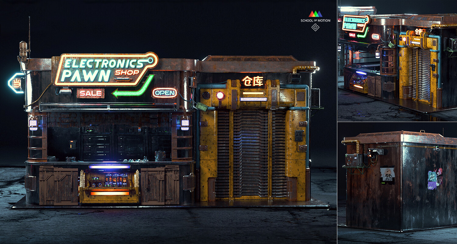 Artstation Cyberpunk Pawn Shop Giuseppe Sarci