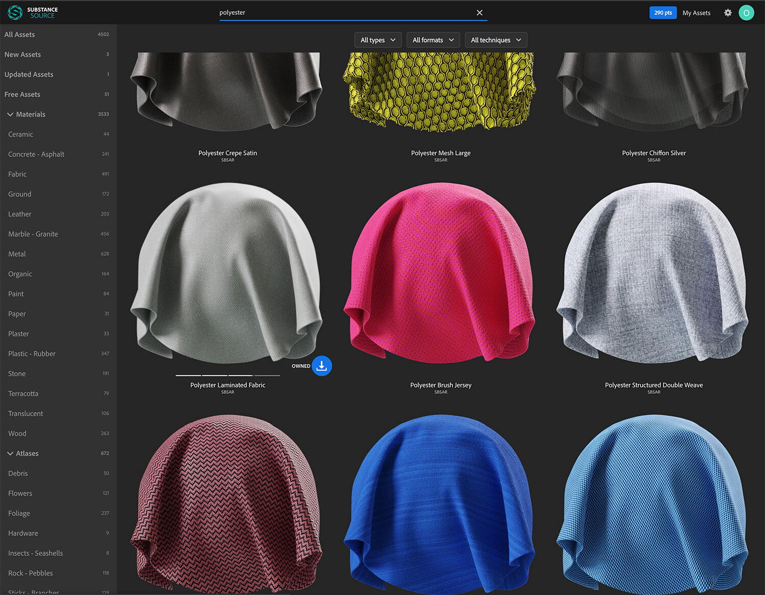 Substance Source amazing library of materials for 3D fashion. A game changer!