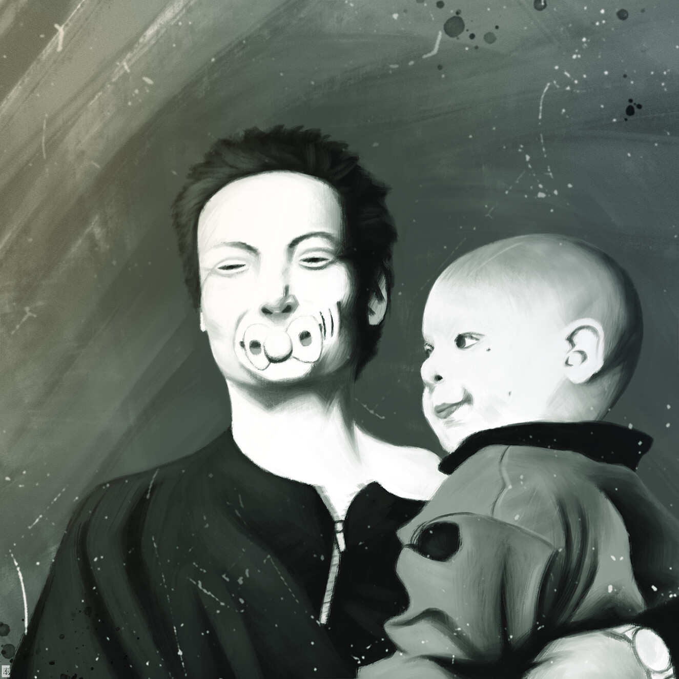 ArtStation Paul Landers with his son.