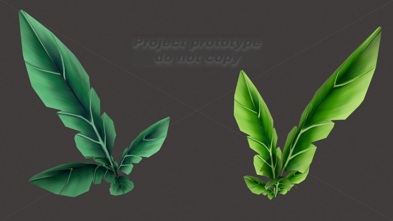 Hand painted textures for tropical plants