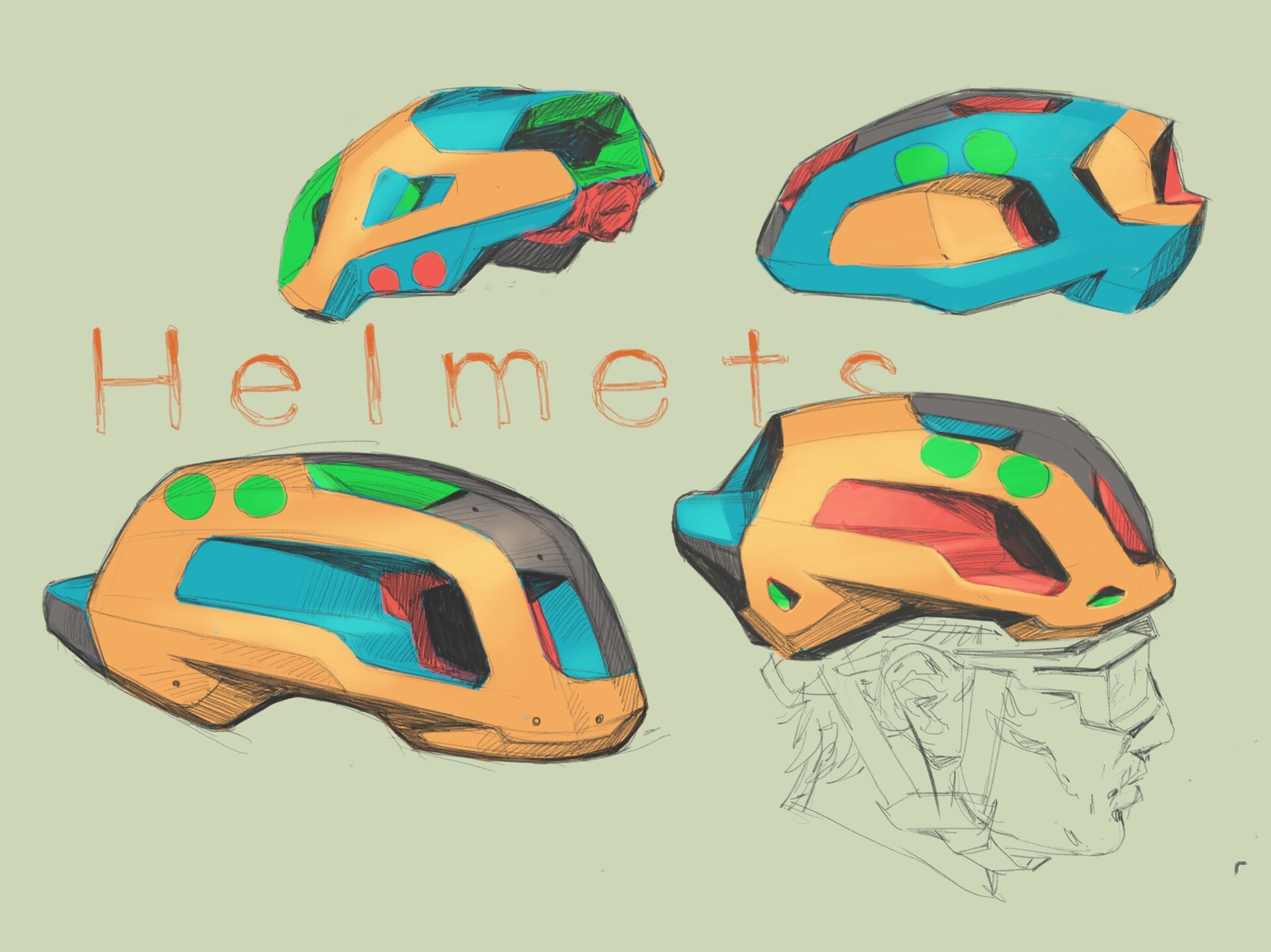 ArtStation - Helmet Sketches