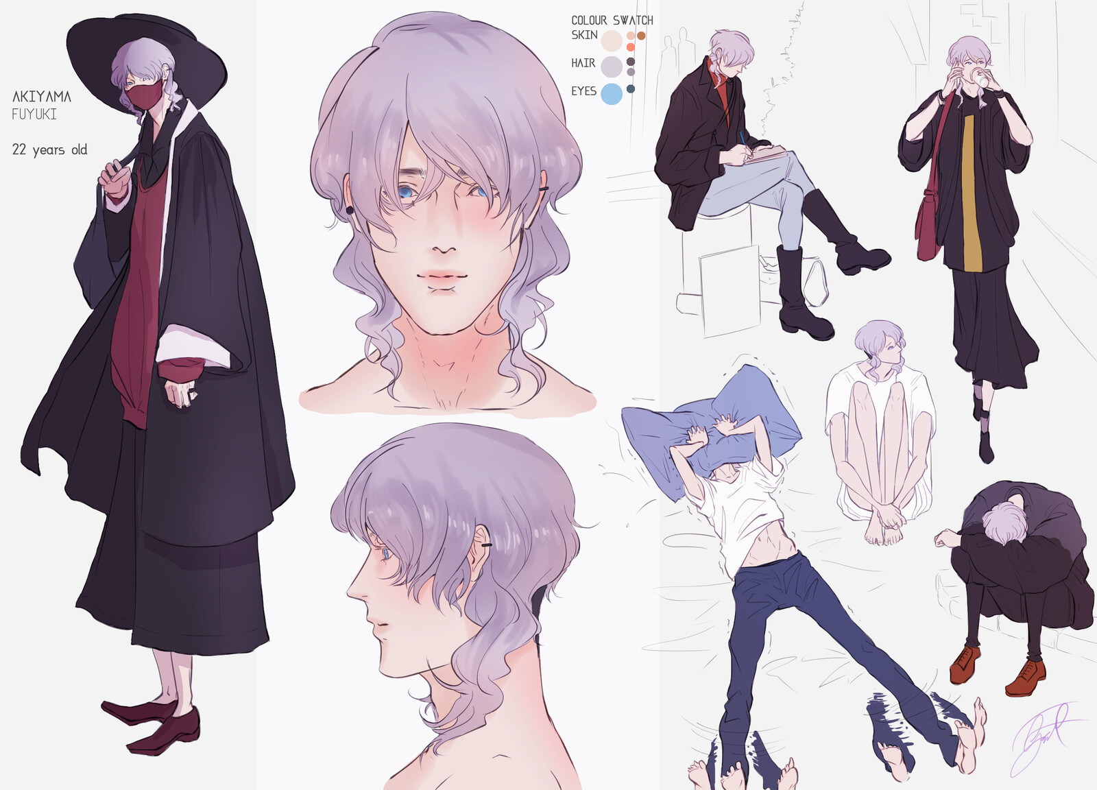 Kuroshiro Ki - Akiyama Fuyuki - Character Design