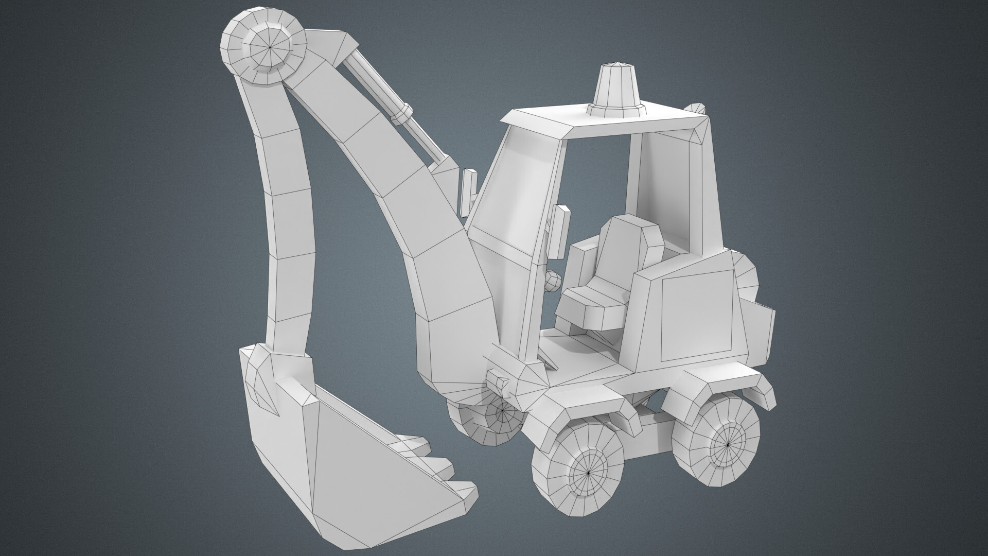 ArtStation - Cartoon Excavator Low-poly 3D model