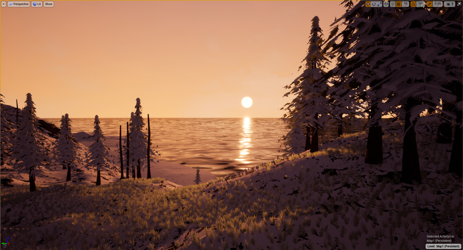 TheLabyrinth Dev - Beautiful Sunset on a snowy beach