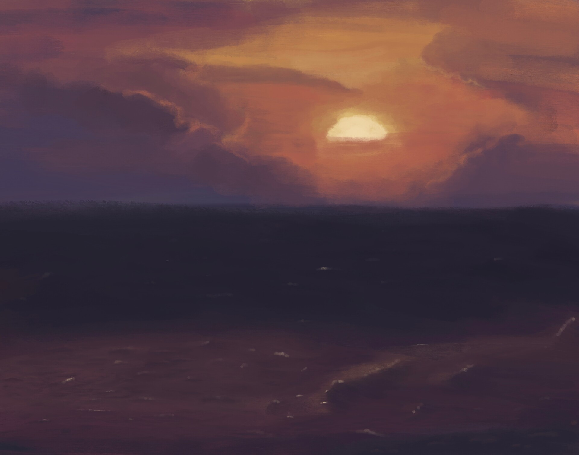ArtStation - Ocean Sunset