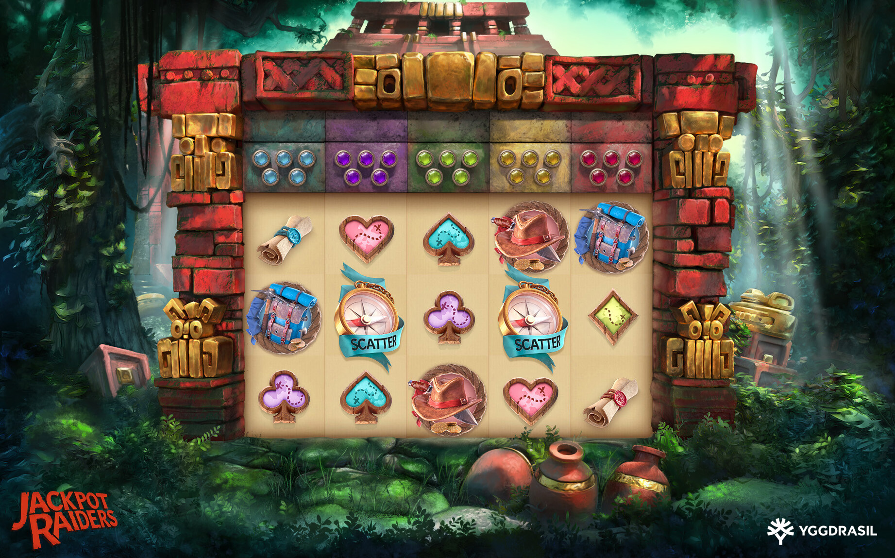 Jungle-themed interface of Jackpot raider casino