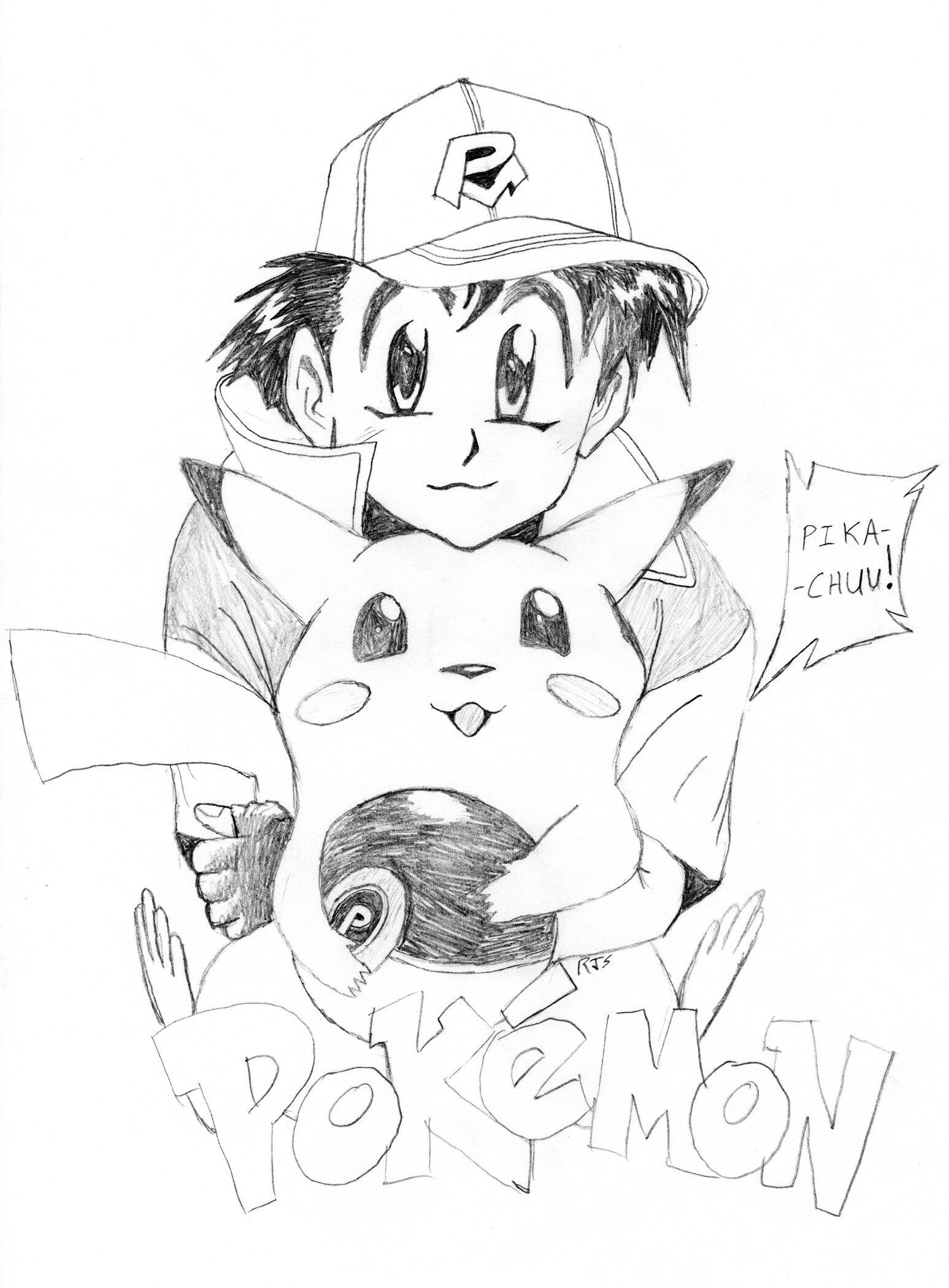 Pikachu and Ash  Pikachu drawing, Pokemon sketch, Cute pokemon