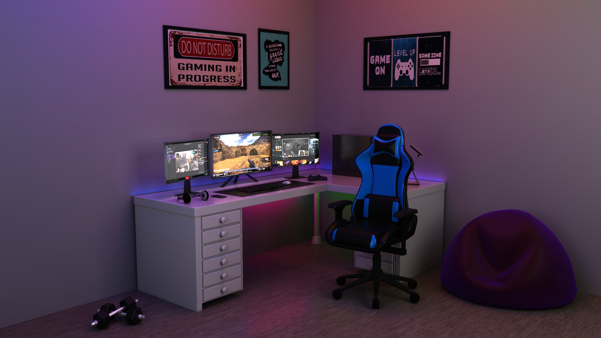 Artstation Gaming Room 3d Model Rohit Mandal Download and use 10,000+ 3d wallpaper stock photos for free. gaming room 3d model rohit mandal