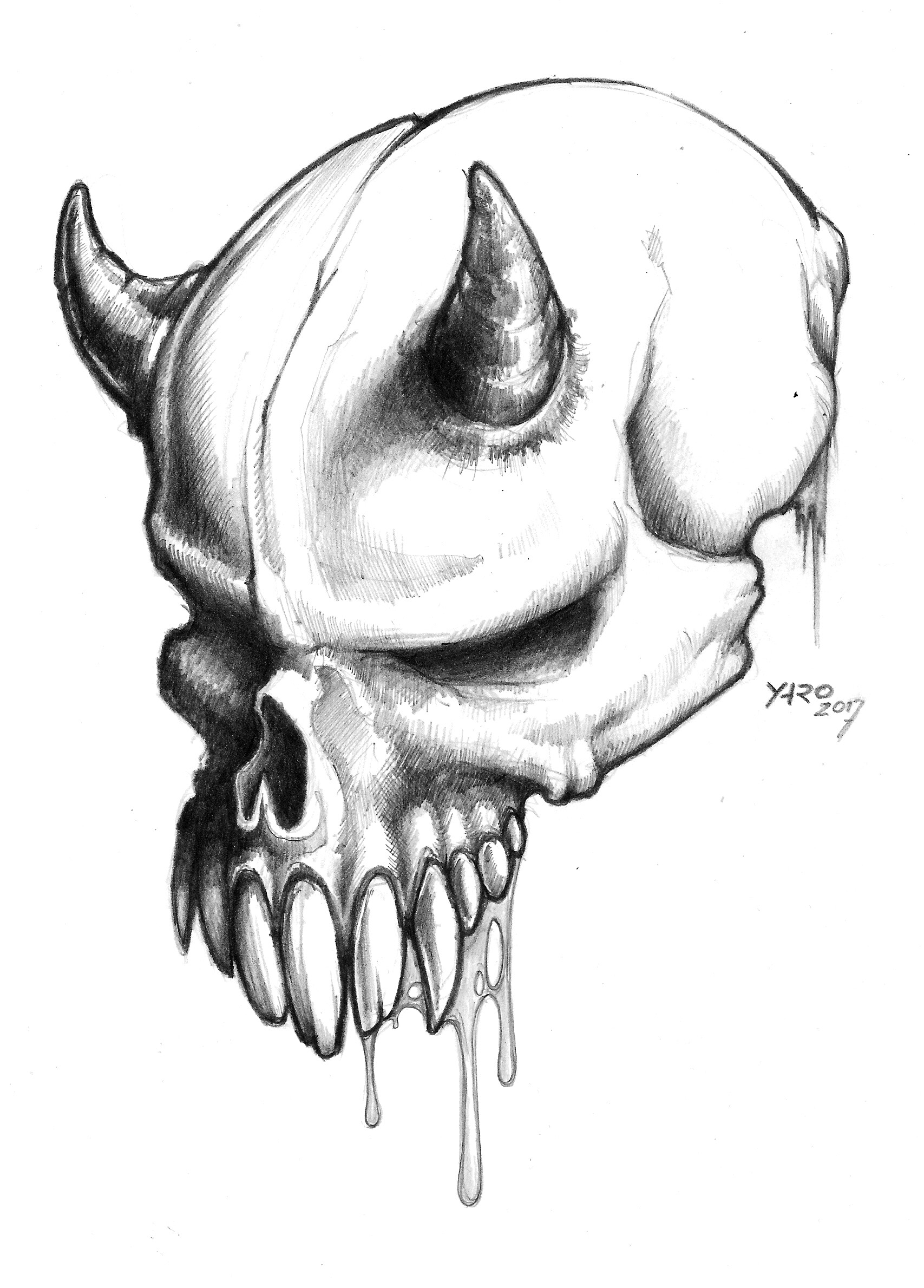 satanic skull drawings