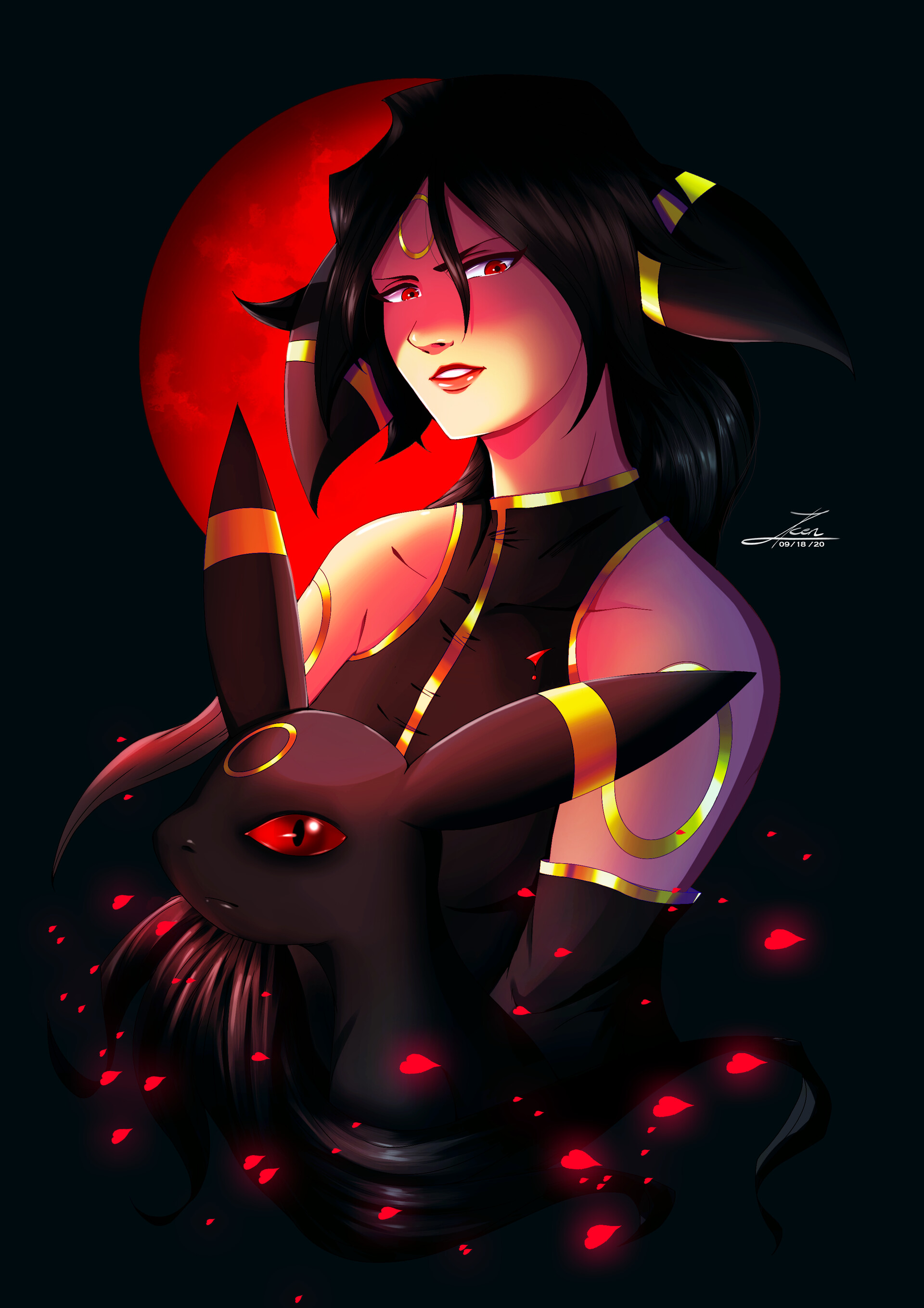 ArtStation - Female Umbreon, image size:1920x2716