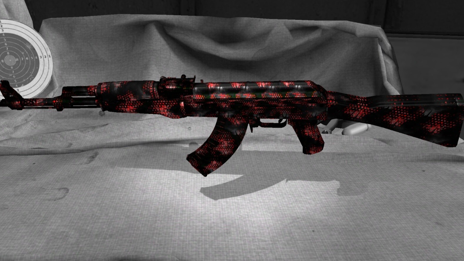 AK-47, Red Laminate + Red Stickers
