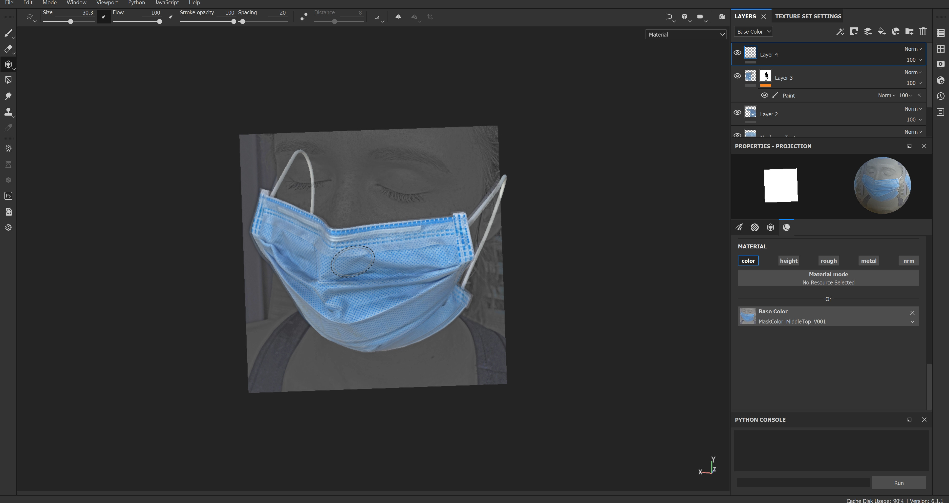 Texture cleanup in Substance Painter.