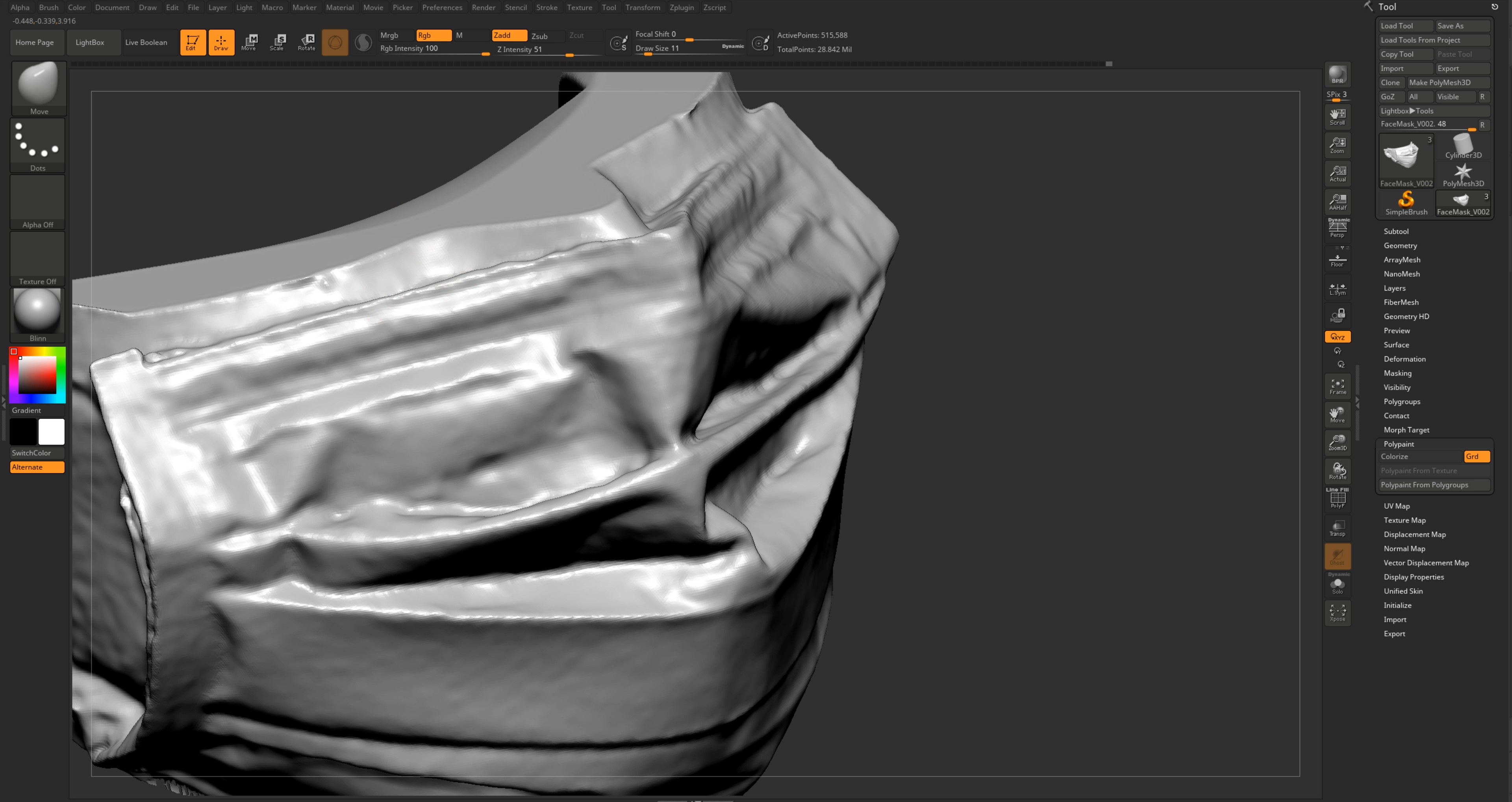 Cleaning Up Scan in Zbrush
