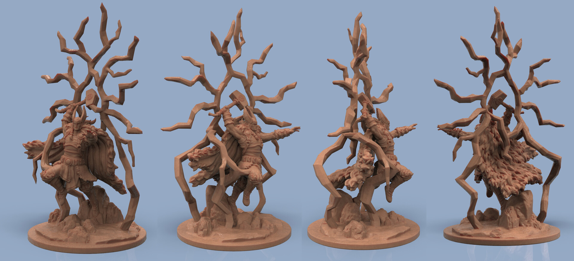 Vikini Miniature Pathfinder Asgard Minis Vidar Norse God of Vengeance Clay Cyanide DnD