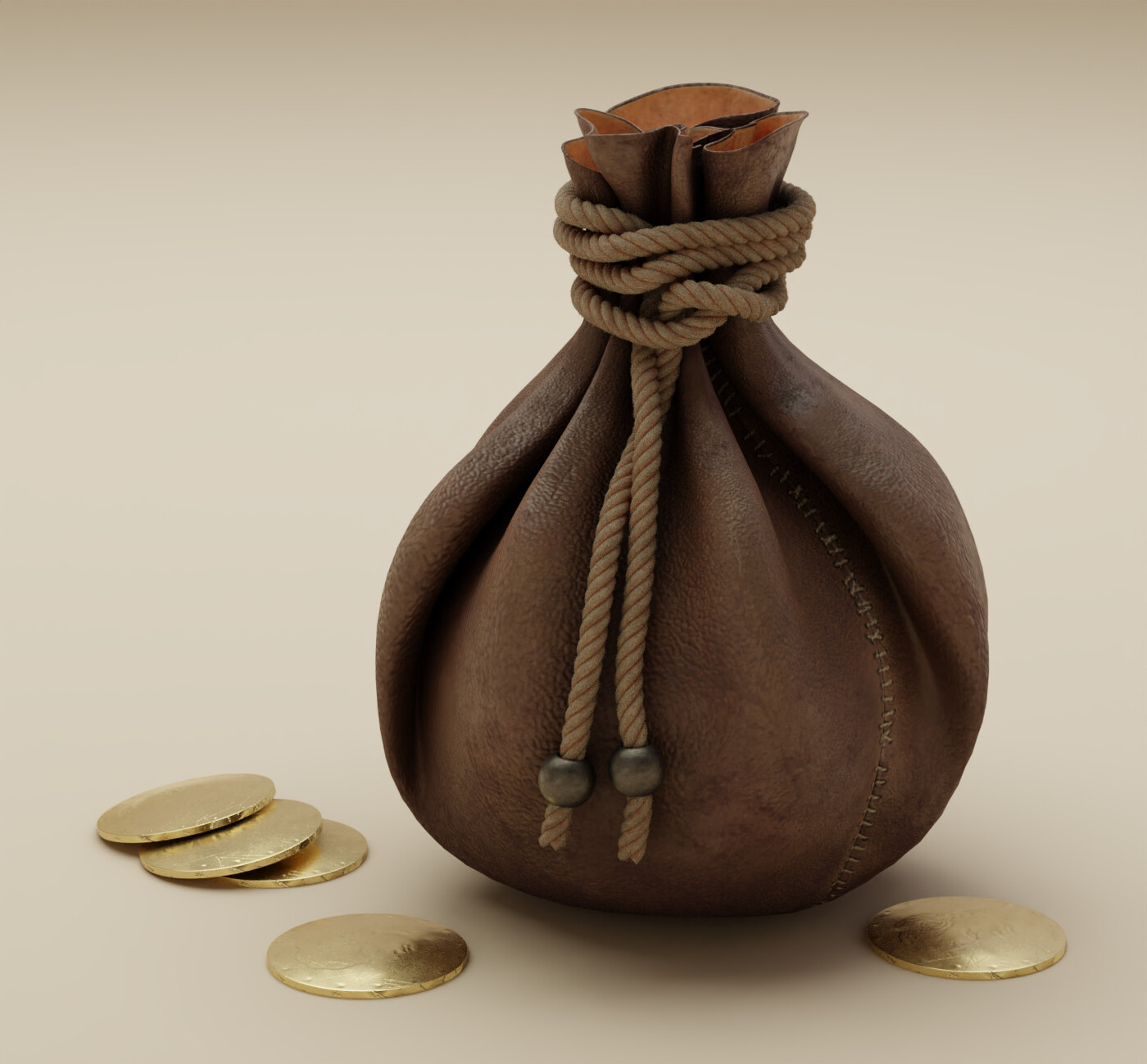 David Teglassy - Leather coin pouch 3D model