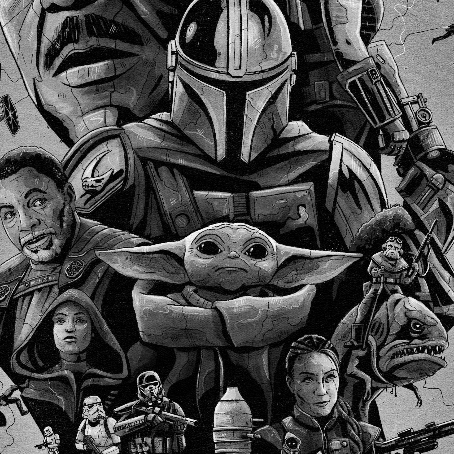 Poster Star Wars: The Mandalorian - Dark