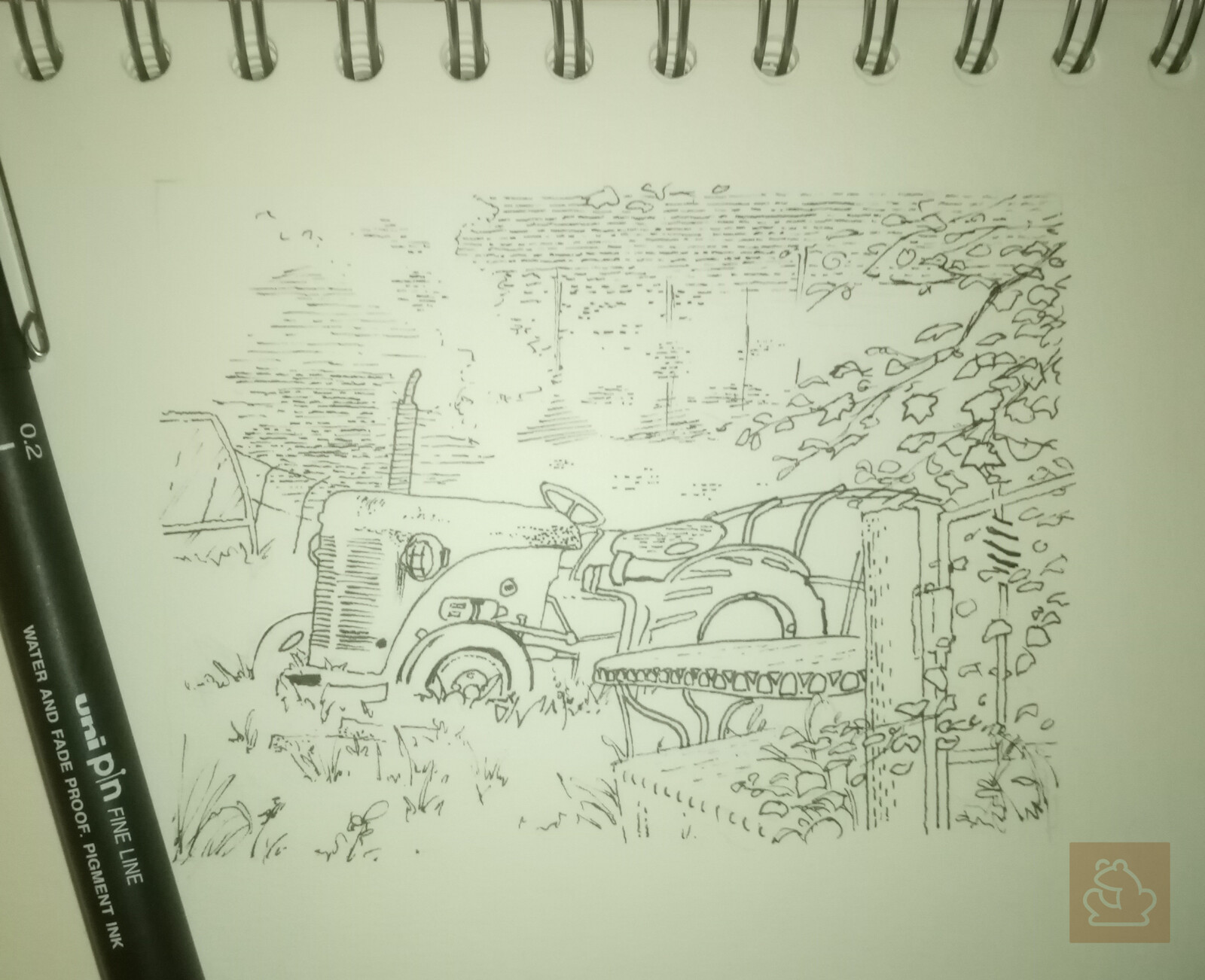 Old Tractor #Inktober