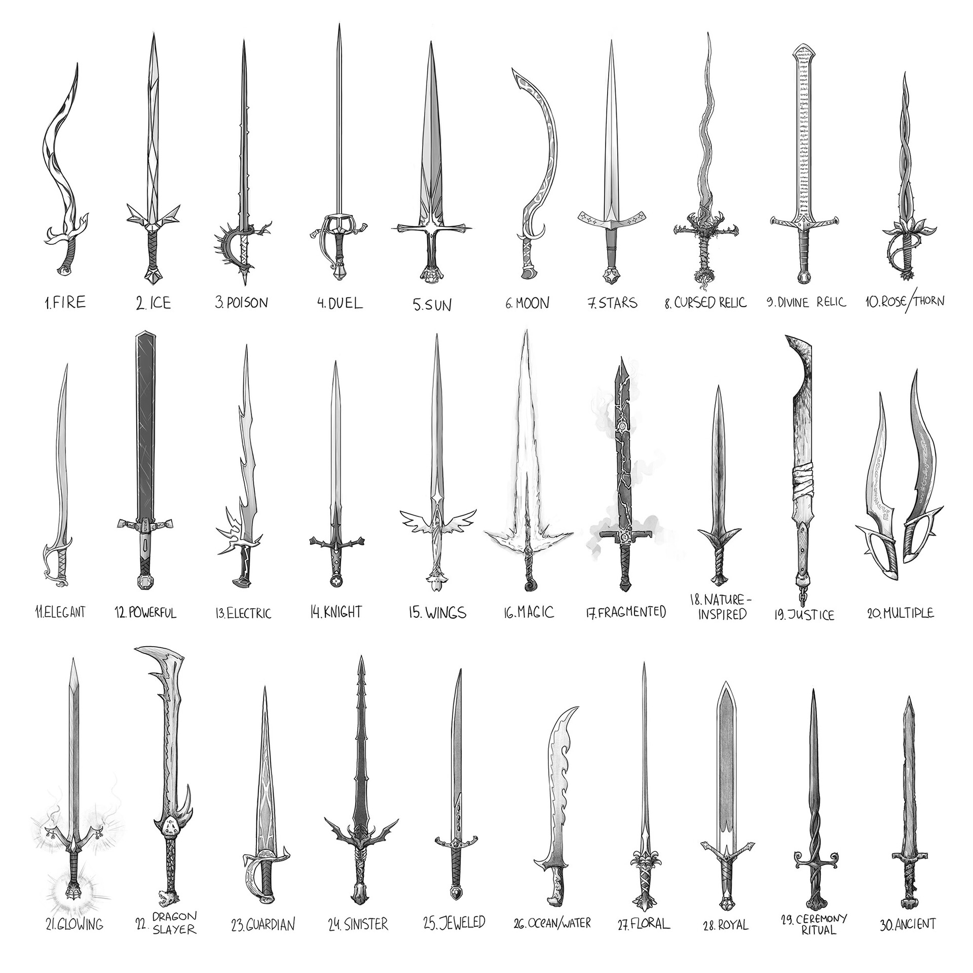 ArtStation - My 30 Swords of Swordtember