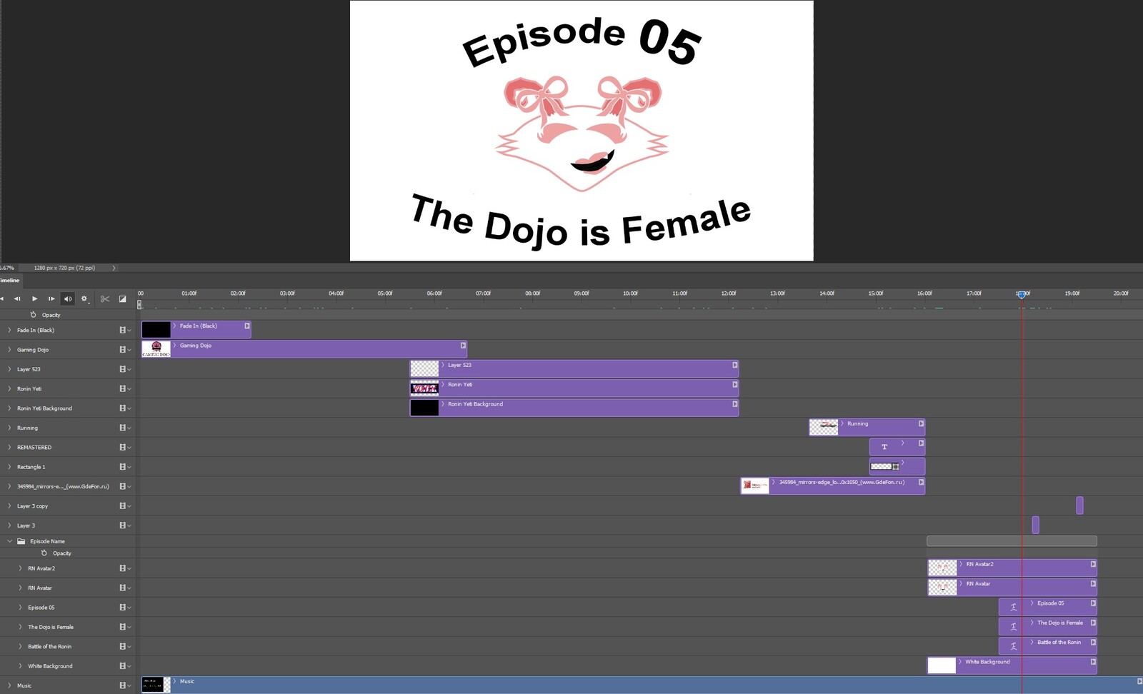 "The Dojo is Female" visual effect within Photoshop video editor