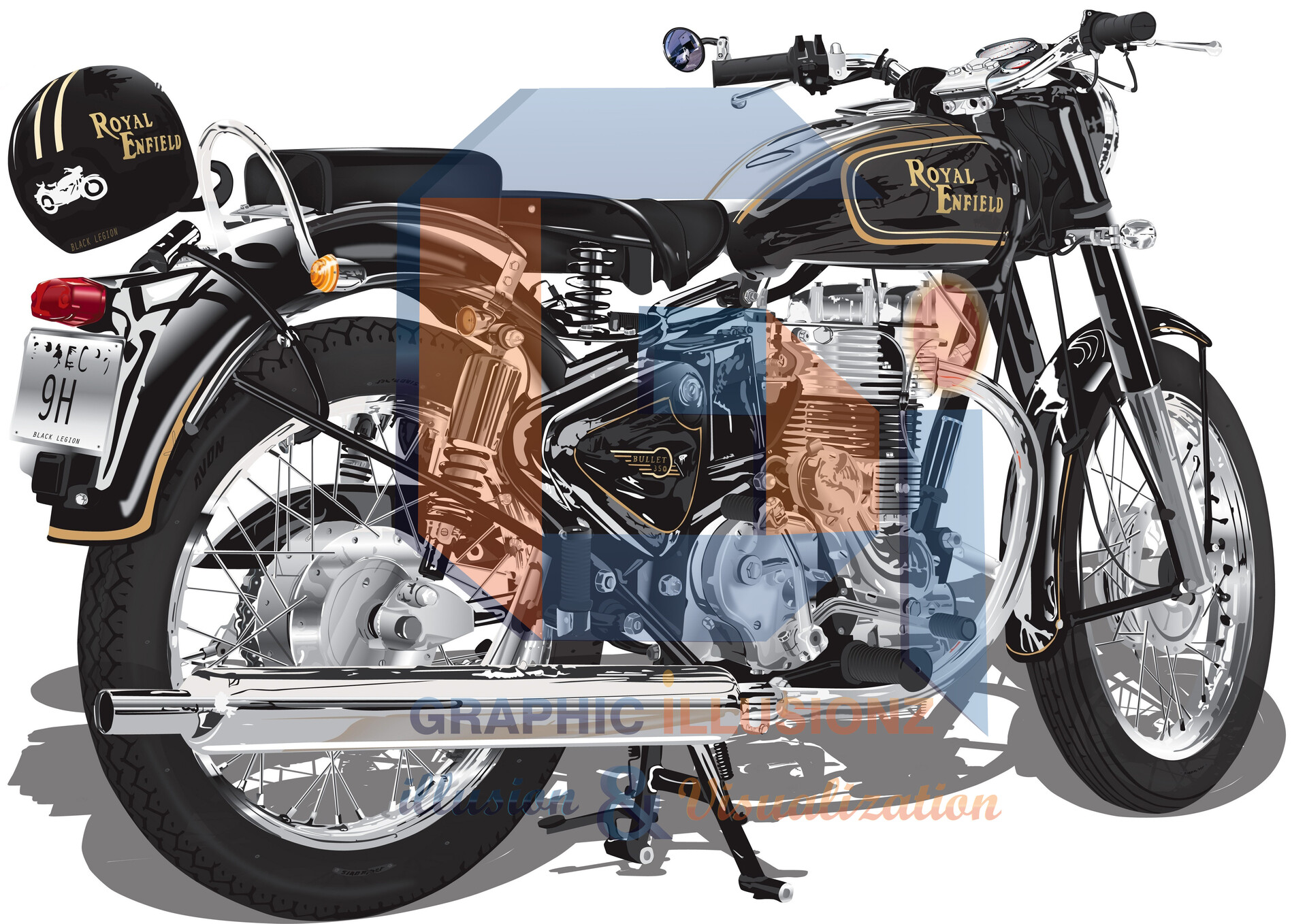 Royal enfield bullet shop drawing