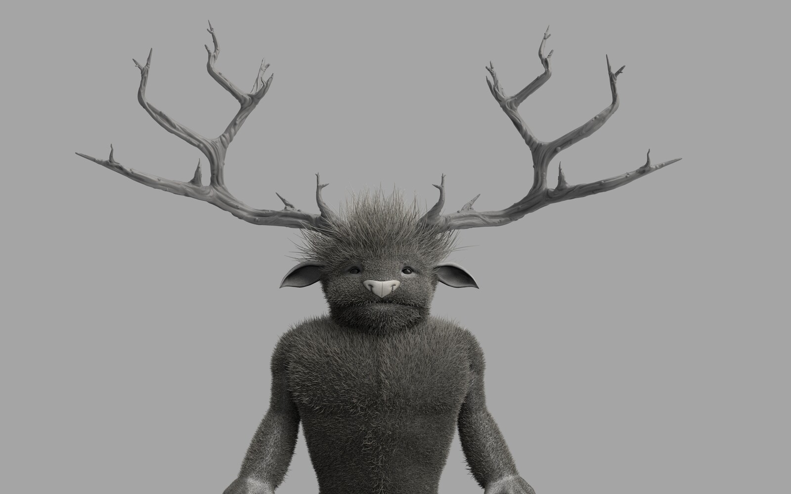 Digital Sculpture Deer Creature