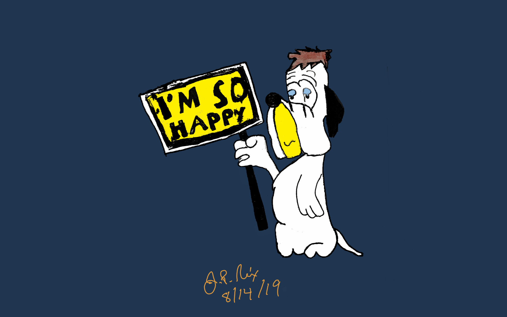 . Nix - Last year's sketch of Droopy Dog now with digital colors