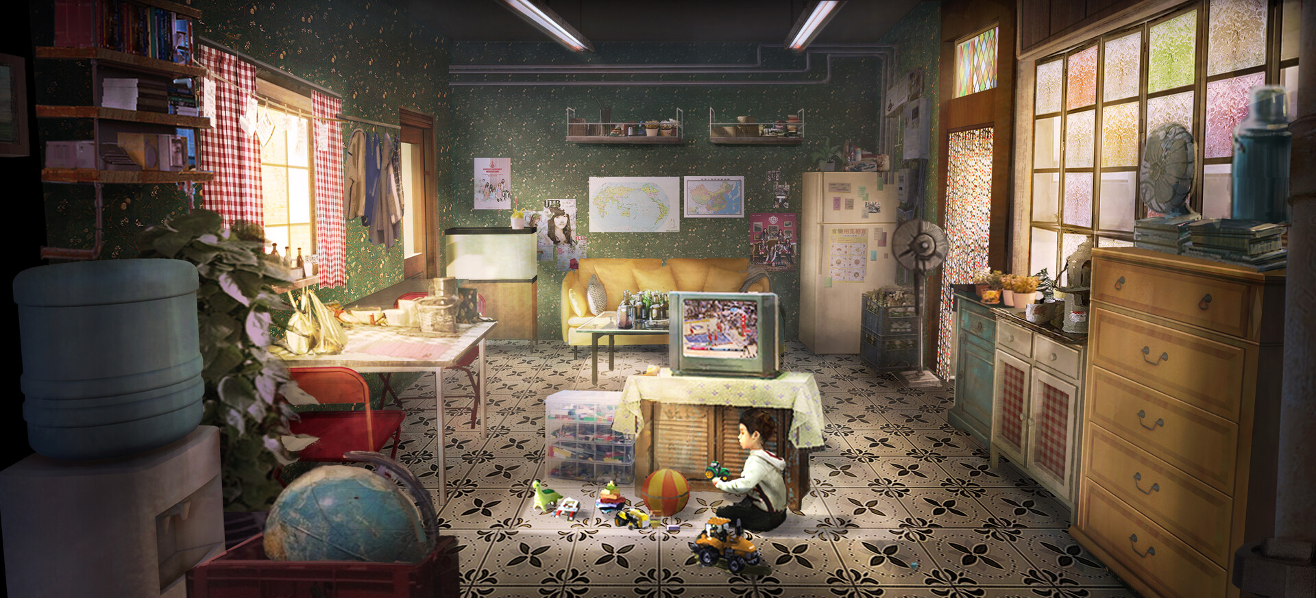 Artstation 影视 现代室内场景影视气氛图气氛图影视概念图 韩不知