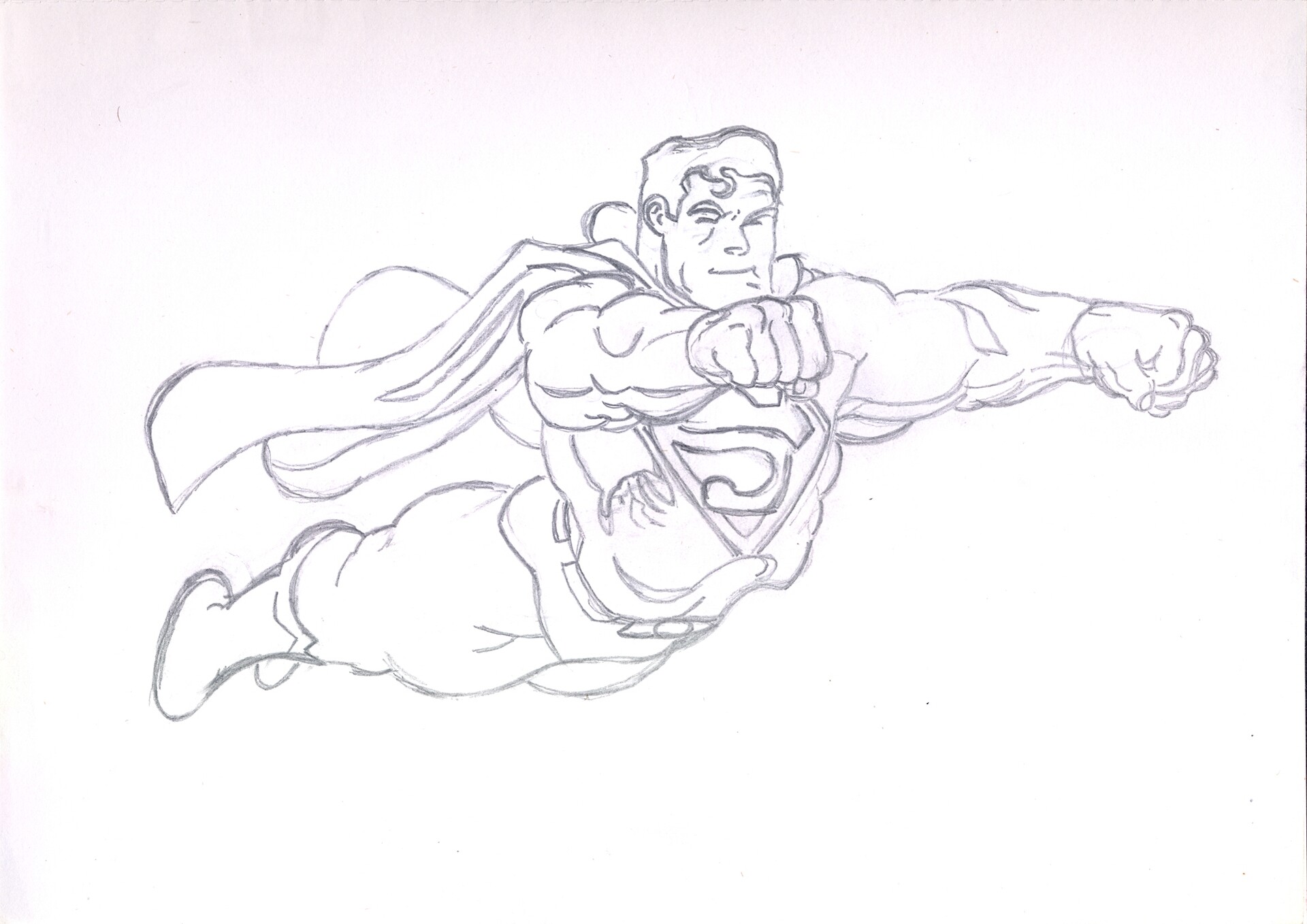 superman flying in famous pose | Stable Diffusion
