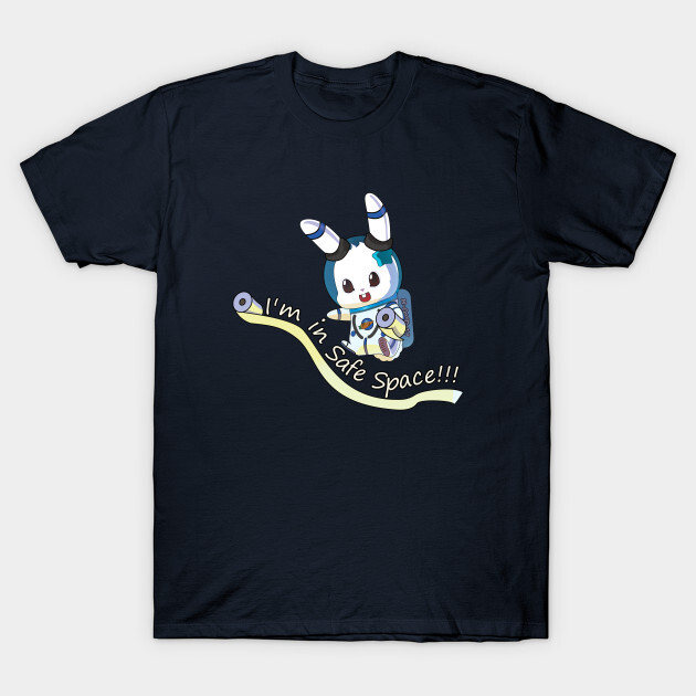 You can find the prints on teepublic.
https://www.teepublic.com/t-shirt/8760477-bunny-girl-in-safe-space?store_id=125261