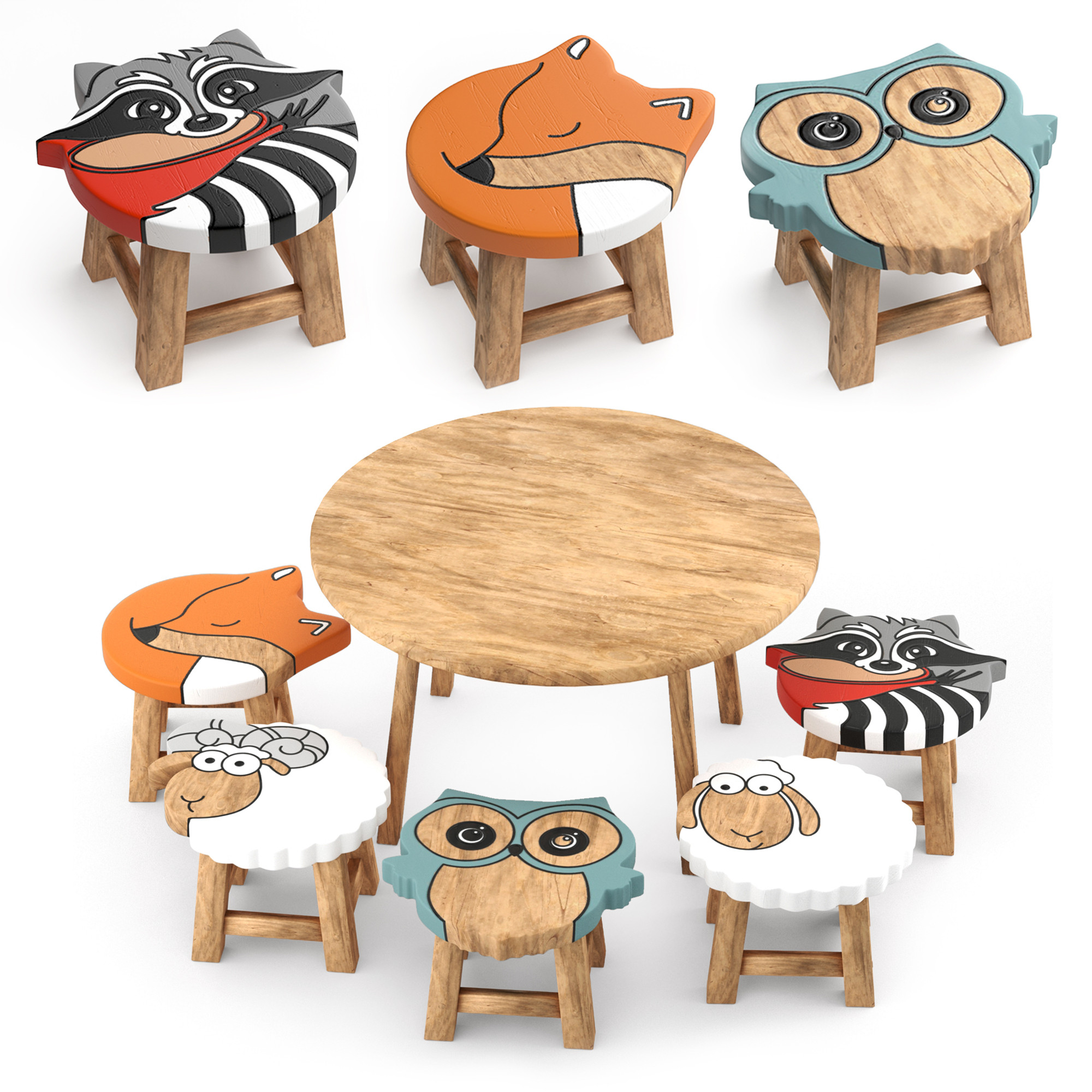 Kids animal clearance table and chairs