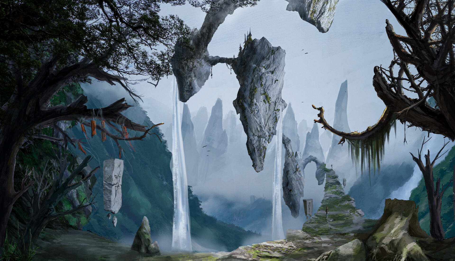 artstation floating rocks sara savi