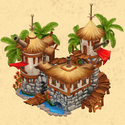 Building modeled and textured for Pirateville