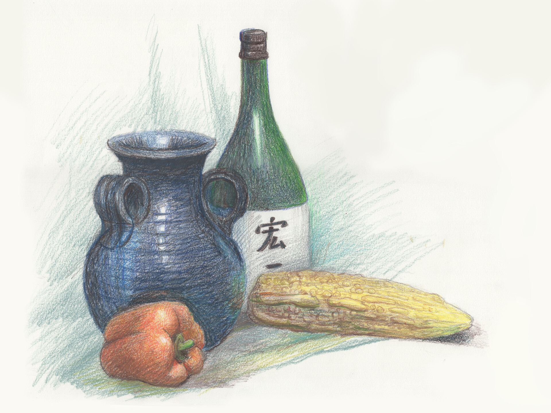 My still life drawing with colored pencils by korkmazart on DeviantArt