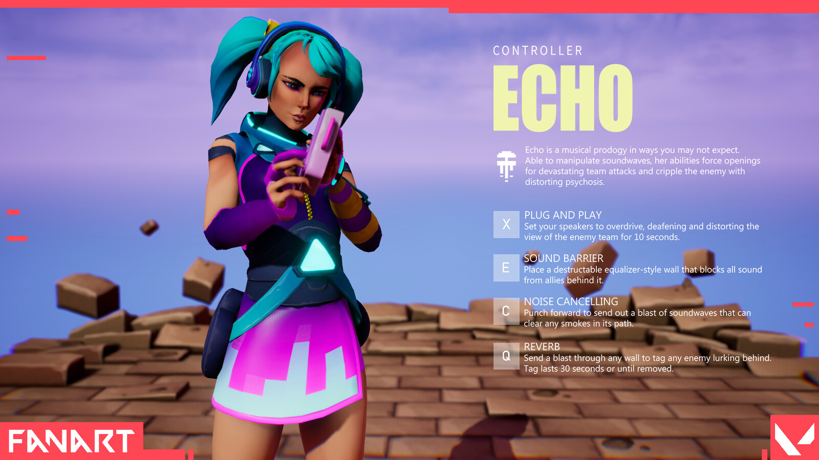 Faye Meadows Echo Valorant Character Fanart