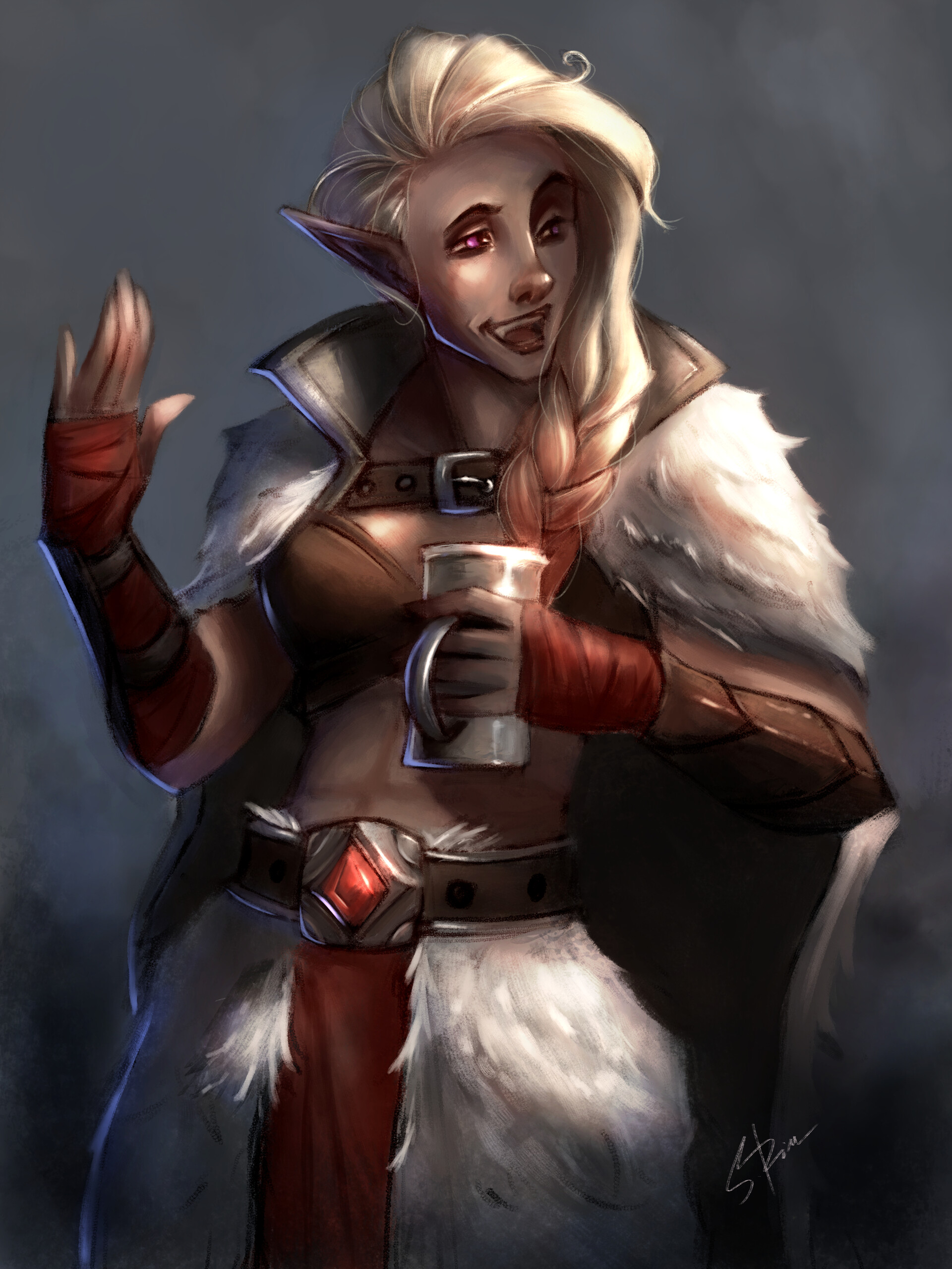 ArtStation - Lahnadël (Elf Barbarian), image size:1920x2560