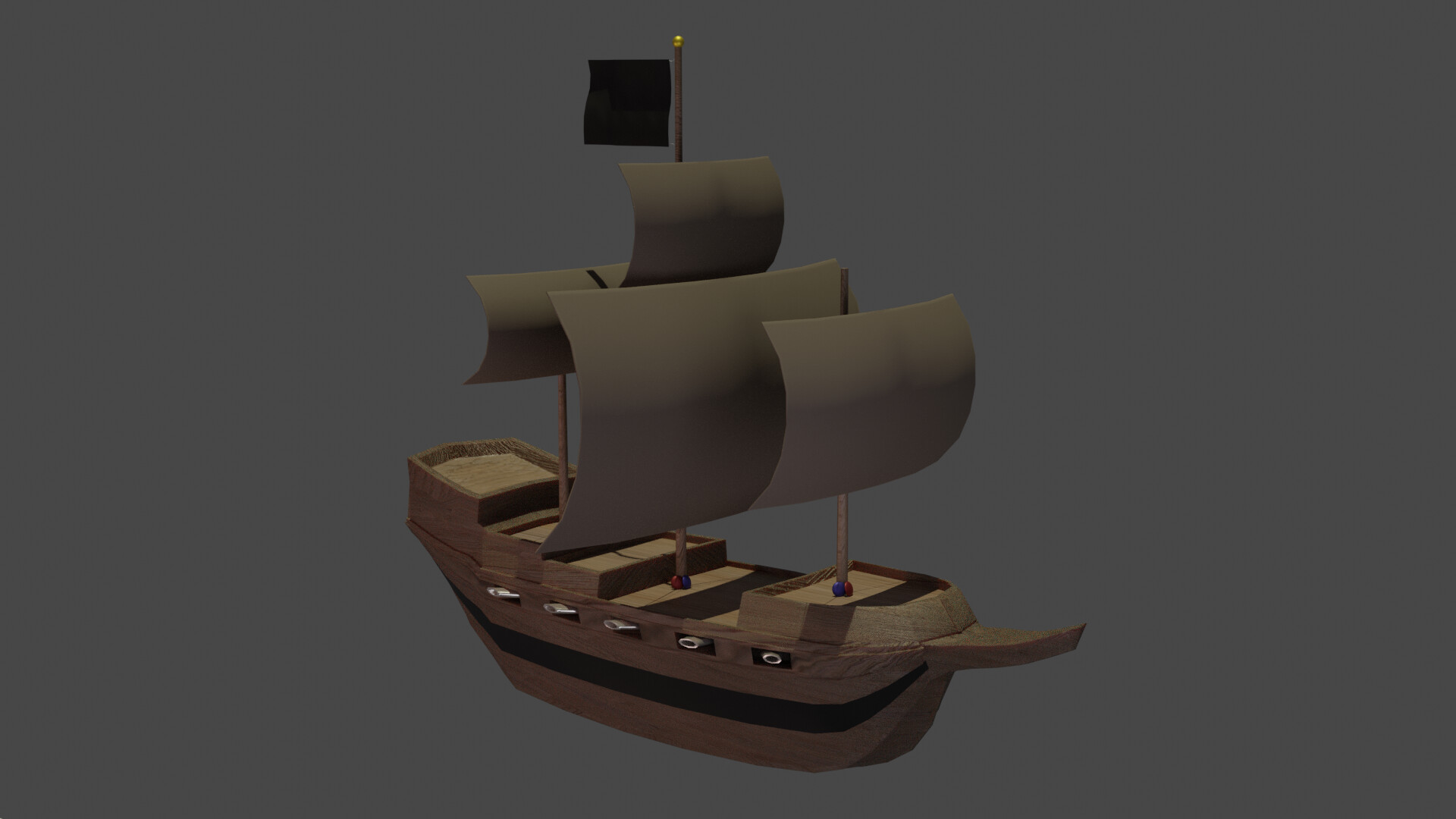 ArtStation - Low poly pirate ship