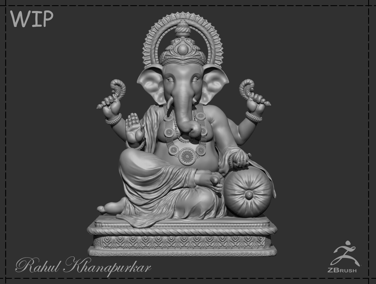 Close up of side view of Idol of Lord Ganesh elephant Headed worshiping for  Ganapati Festival Mandai Pune Maharashtra Stock Photo - Alamy