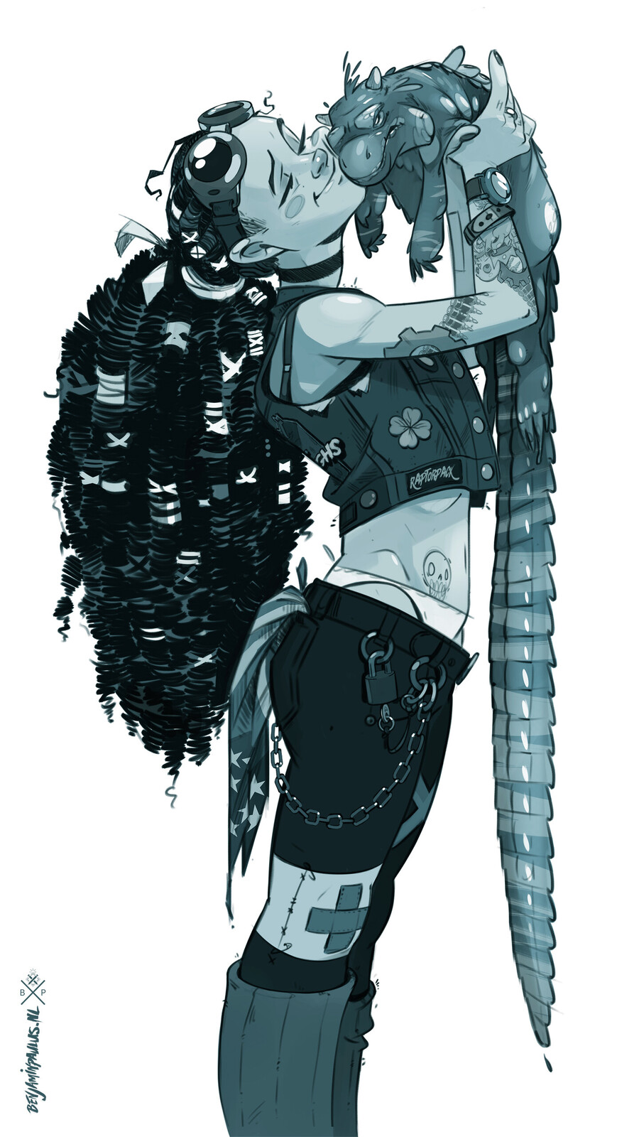 The WitchDoctor with her Pet monster 'Gavroche' 