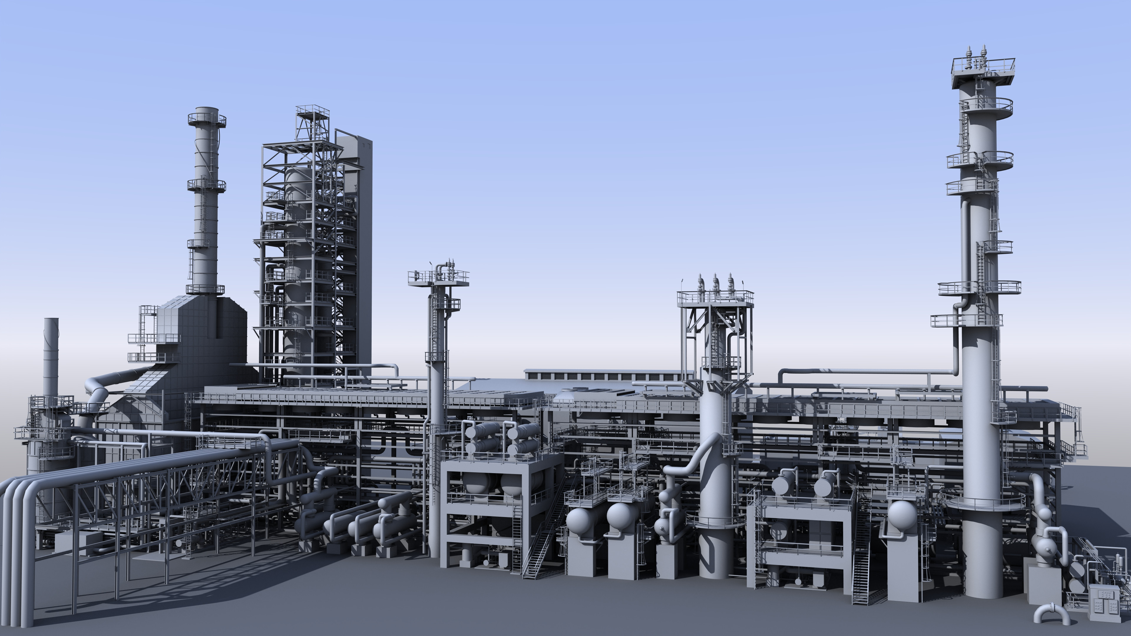 Catalyst regeneration section of oil refinery.