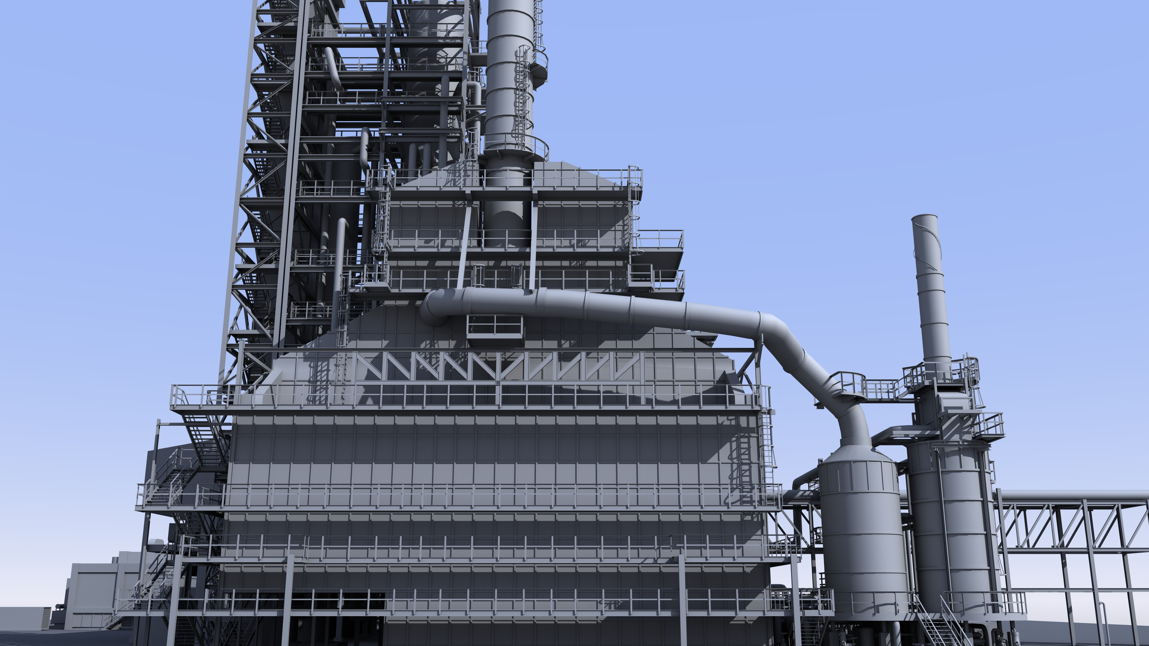Catalyst regeneration section of oil refinery.