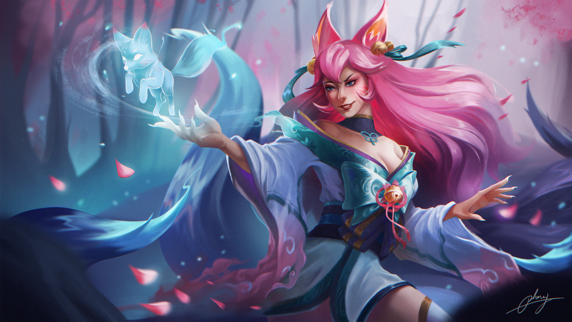 picture Spirit Blossom Ahri Fanart Wallpaper fanart spirit blossom ahri phong le