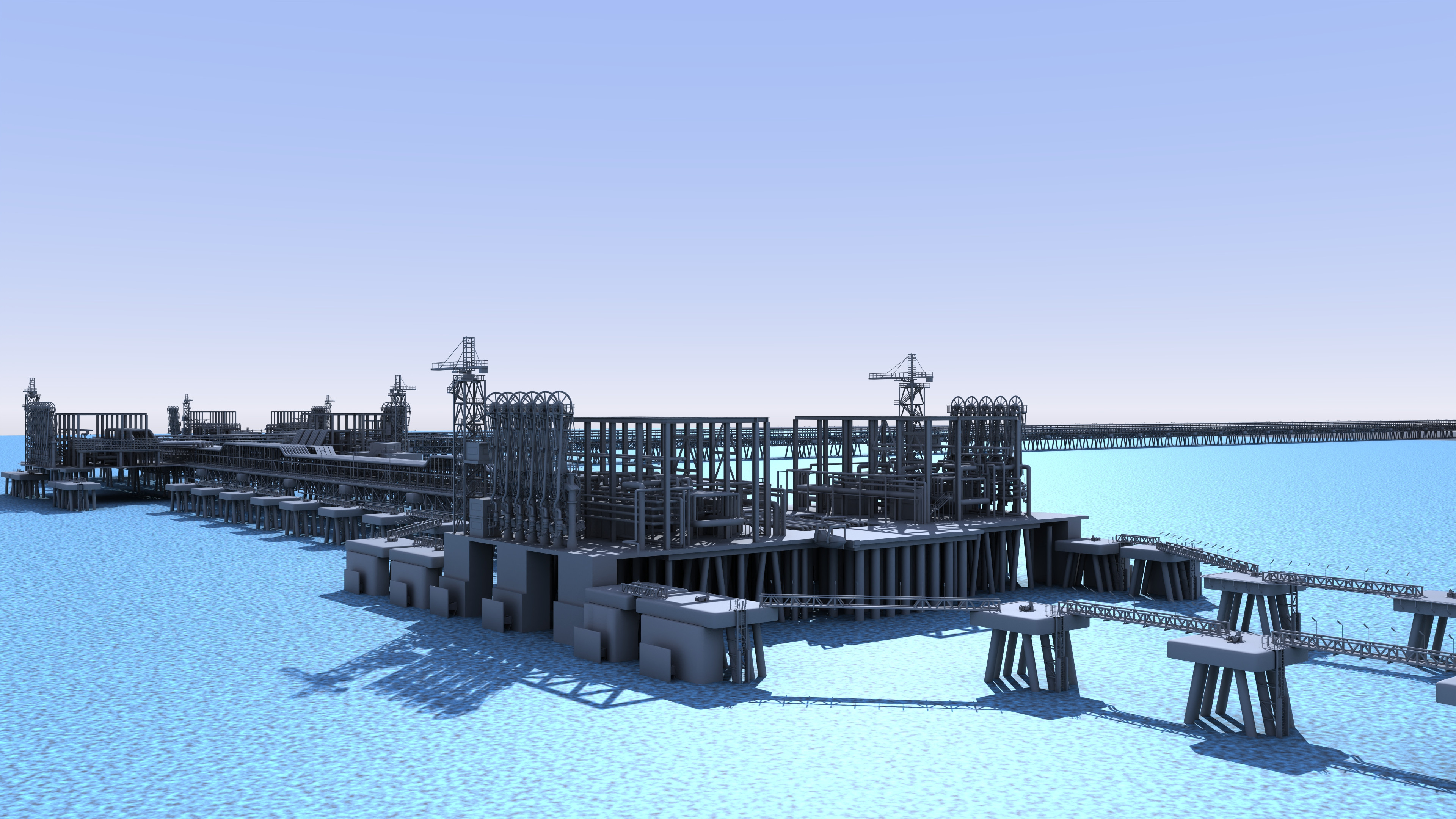 Fuel loading jetty in harbour