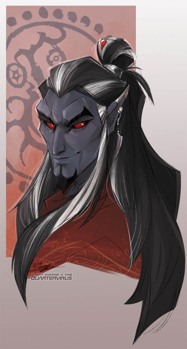I've been coerced into making Adana a silver fox so I guess the grey streaks are staying now