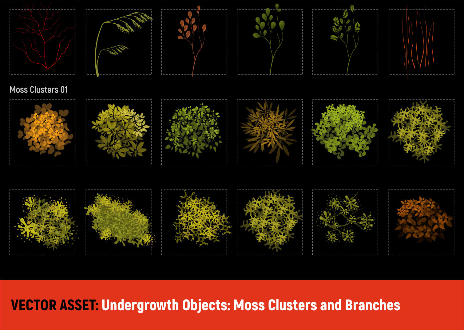 Undergrowth Vector Objects
Moss Clusters and Branches