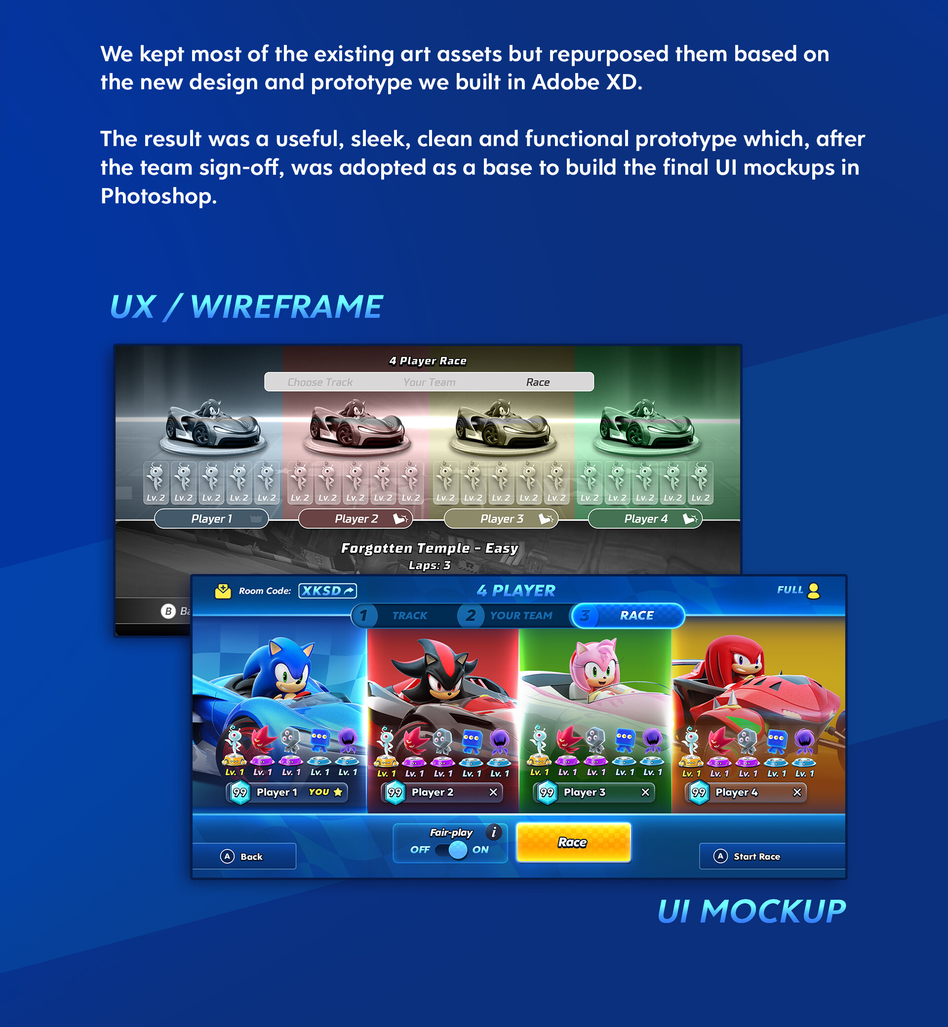Sonic Game, UI UX Web Design