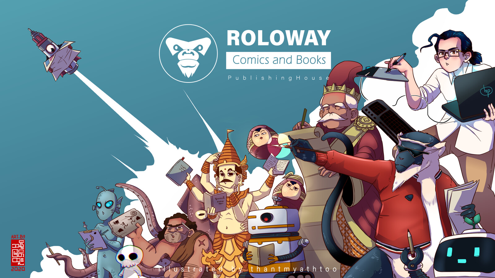 Roloway Comics and Books Facebook Page Cover Art. 