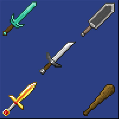 32x32 anime style weapons - #pixelart