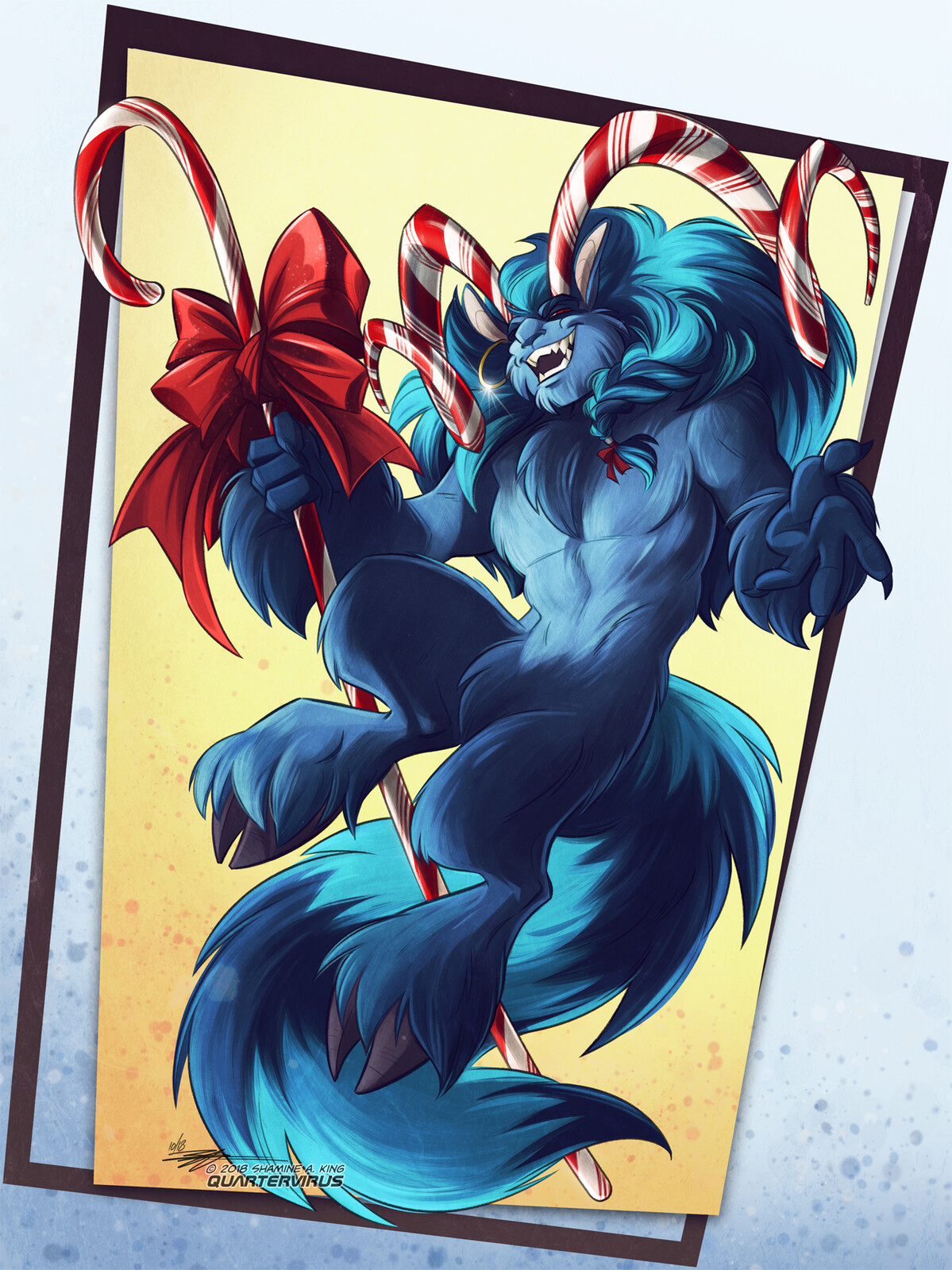 (Note: horns are not actually made from real candy cane. Krampus will not appreciate any attempts to taste them)